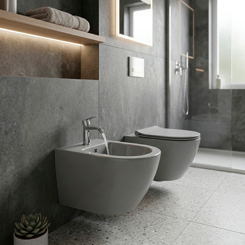 BIDET SUSPENDIDO GRIS MATE HABITARE Bidet Suspendido Gris Mate Habitare