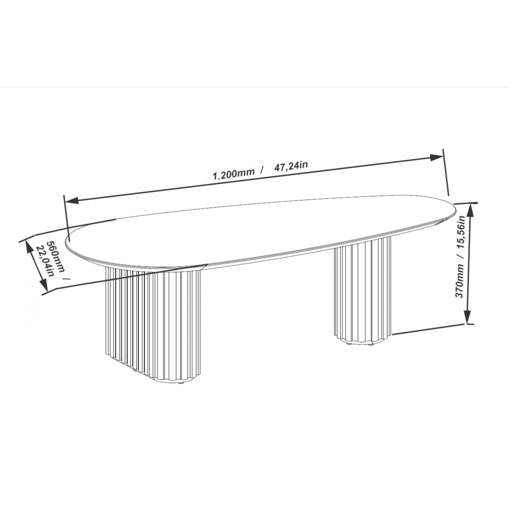 Mesa de centro Organic Large - Linea Manhattan Natural