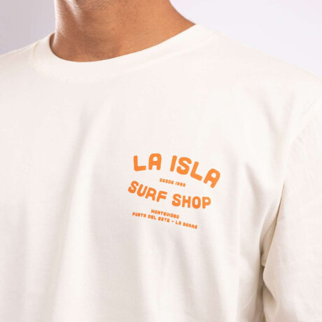 Remera La Isla Logo Vintage white