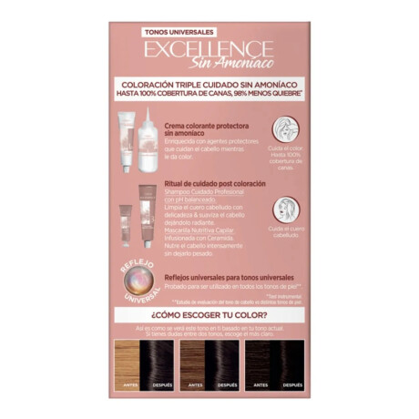 Tinta L'Oréal Paris Excellence Sin Amoníaco 2U Marrón Universal Tinta L'Oréal Paris Excellence Sin Amoníaco 2U Marrón Universal