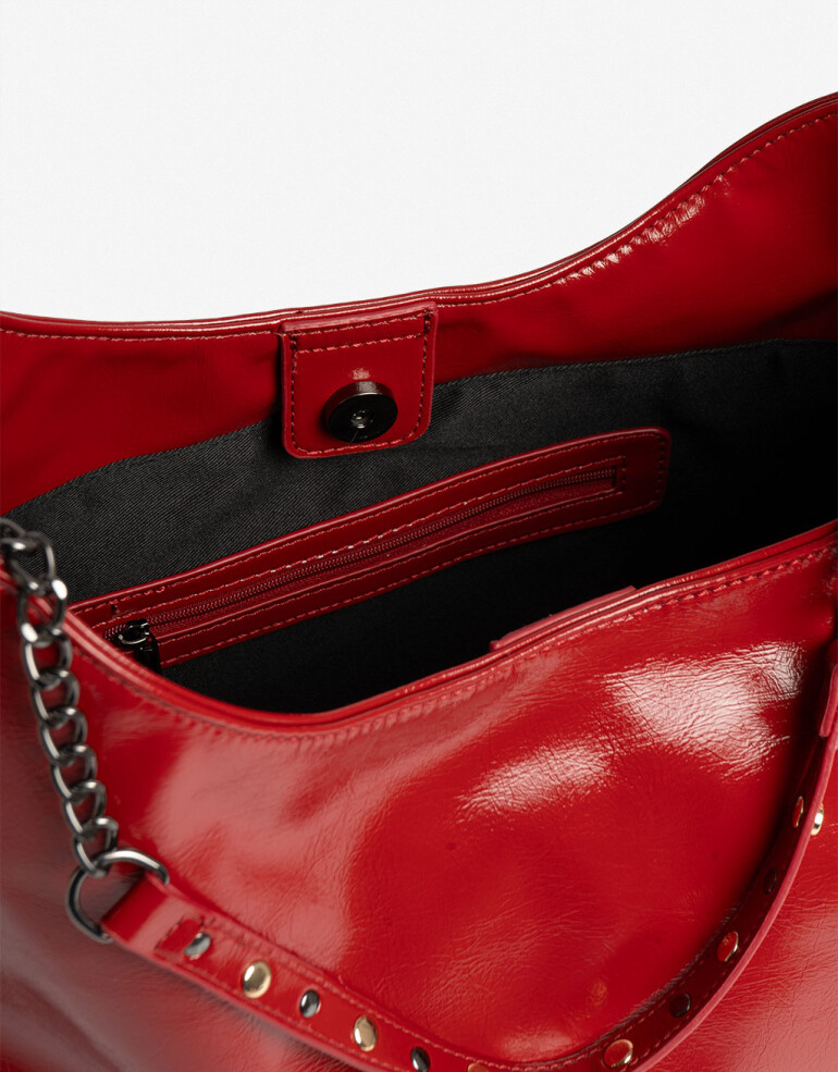 Shopper Navidad Shopper Efecto Satinado Rojo - Rojo Medio