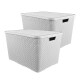 Set x2 Caja ratán 40 lts BLANCO