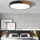 Luminaria Plafon Led Diám 30cm Metal Y Madera Luz cálida Negro