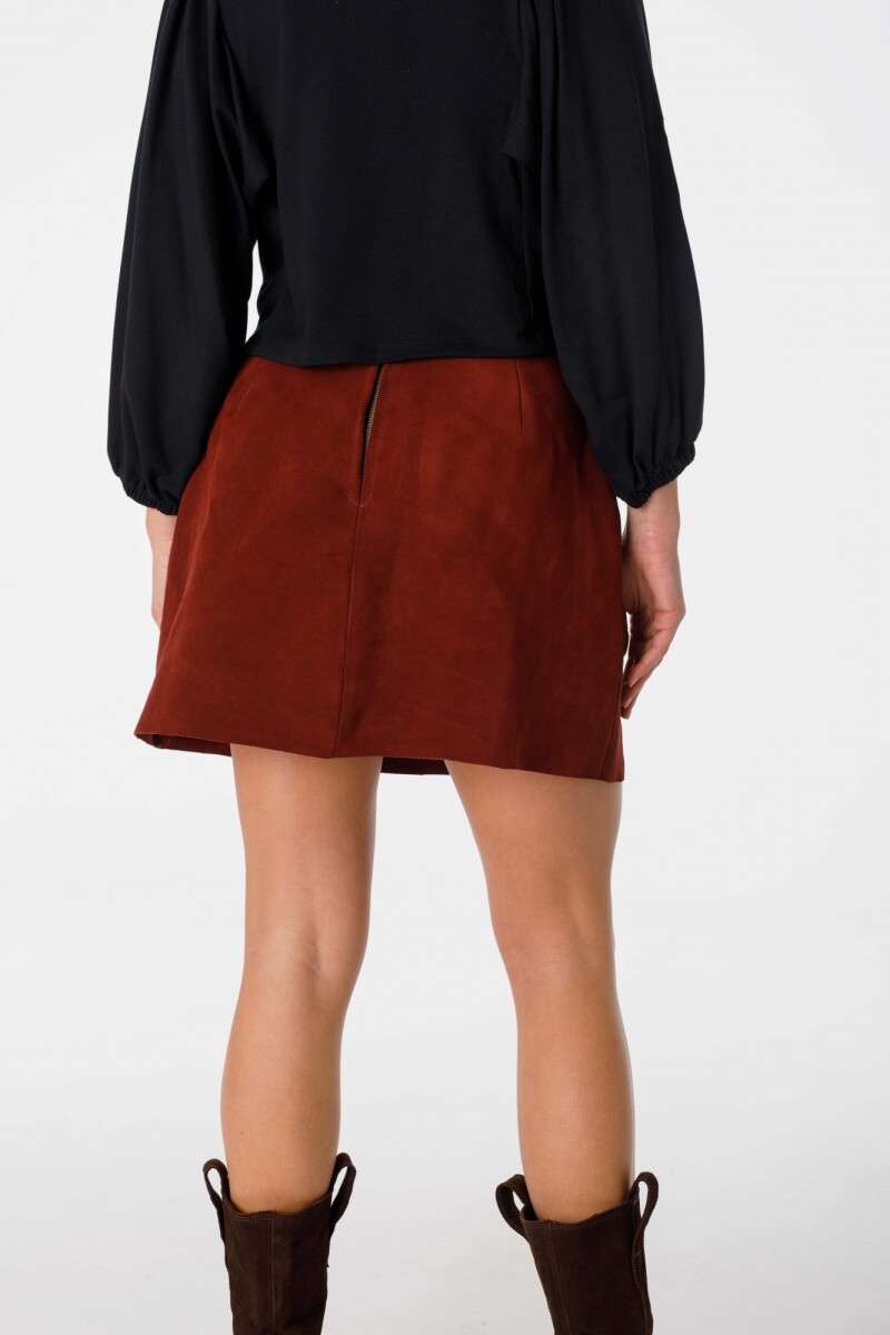 Falda Leather Marina Bordeaux