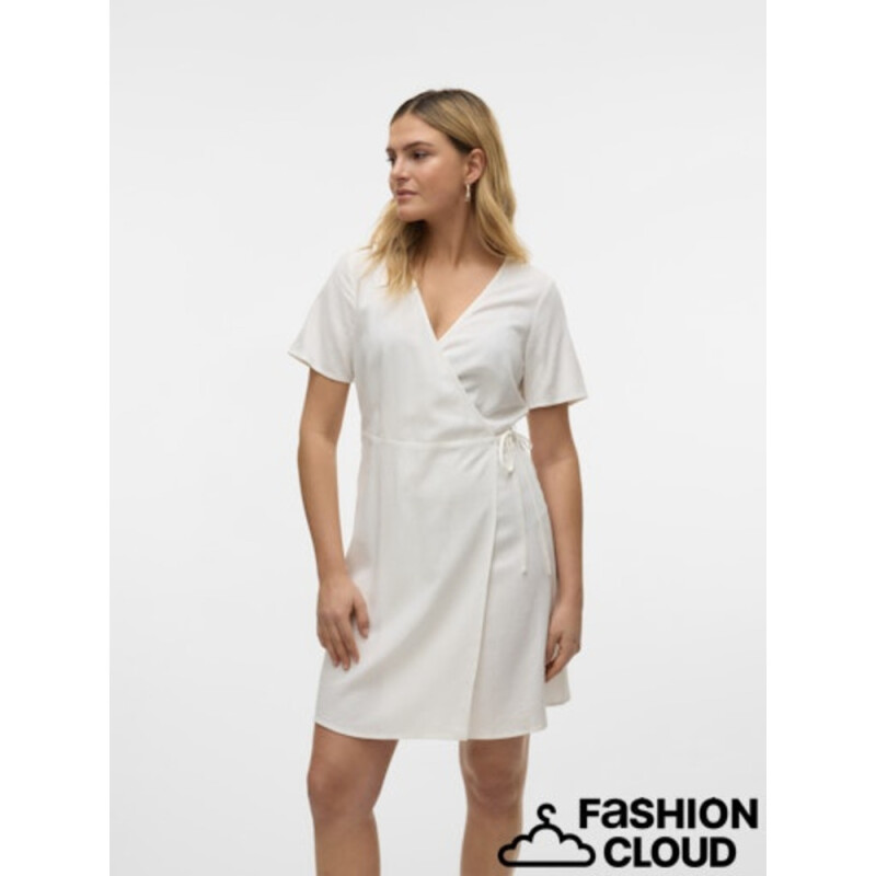 VMMYMILO S/S SHORT WRAP DRESS WVN GA SNOW WHITE