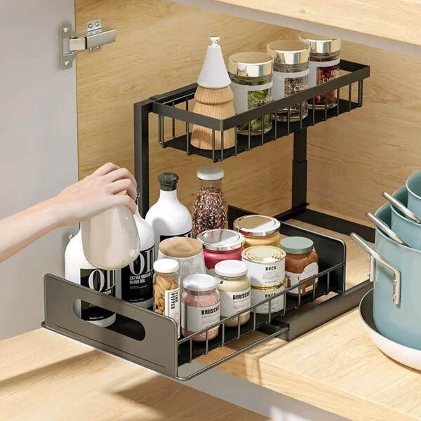 Estante Organizador Cajon Extraible Especiero Cocina mesada alacena 2 Niveles CAN009 Estante Organizador Cajon Extraible Especiero Cocina mesada alacena 2 Niveles CAN009