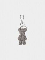 Llavero Charm Oso Con Brillantes plateado