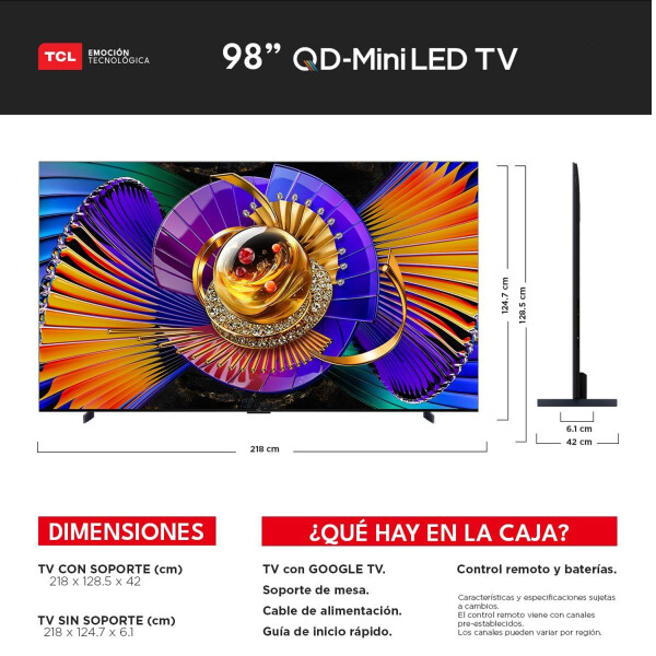 Smart Tv Tcl 98" Qled Mini Led Premiun 98c7l TV 98 TCL QLED MINI LED 98C7L
