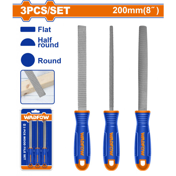 SET X 3 LIMA PARA MADERA 8 WADFOW WSF1403 SET X 3 LIMA PARA MADERA 8 WADFOW WSF1403