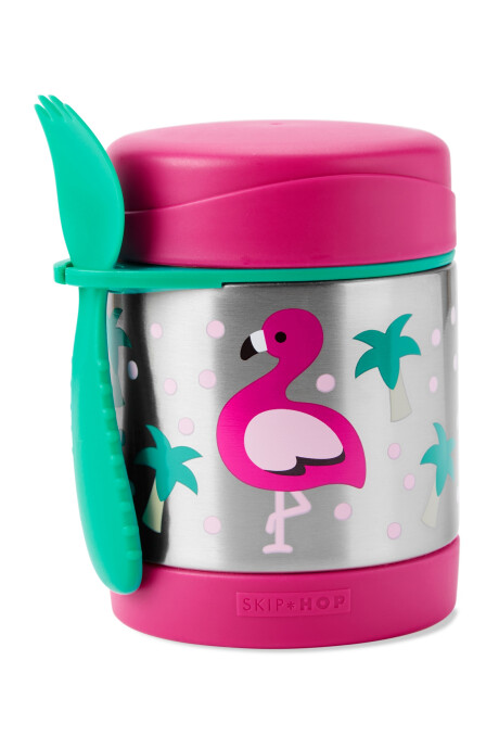 Tupper de acero inoxidable con cubierto, diseño flamenco Sin color