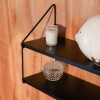 Estante de pared madera y hierro - 2 pisos Blanco