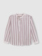 Camisa De Lino De Rayas Berenjena