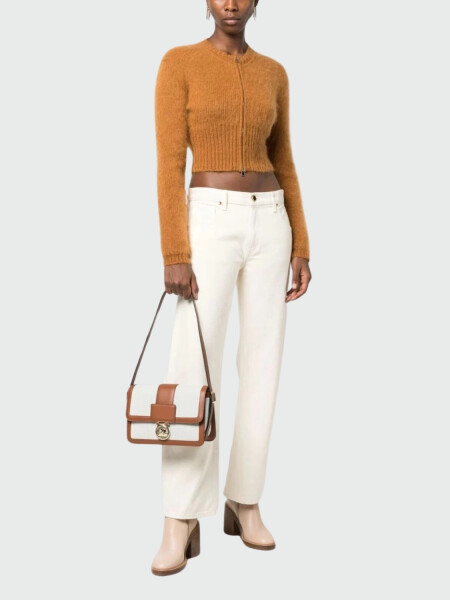 Longchamp -Cartera de cuero con solapa, Box-trot Marrón