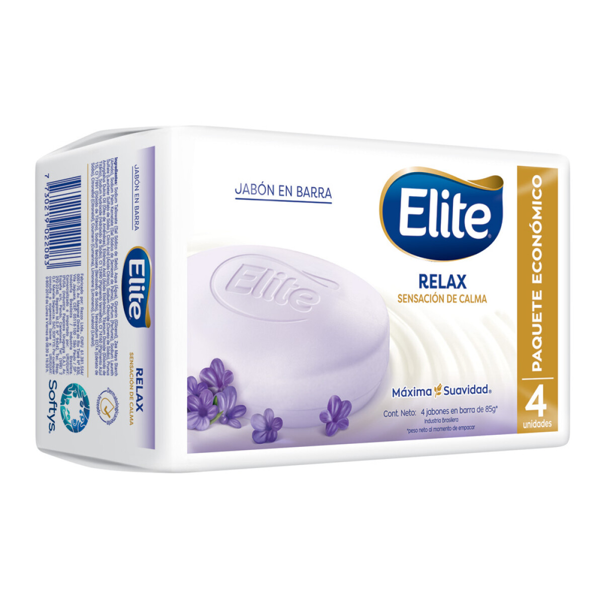 Elite Jabón En Barra Relax 85g 4 unidades 