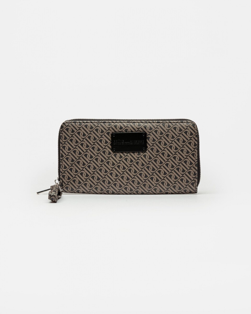Billetera Monogram en efecto cuero - Negro 