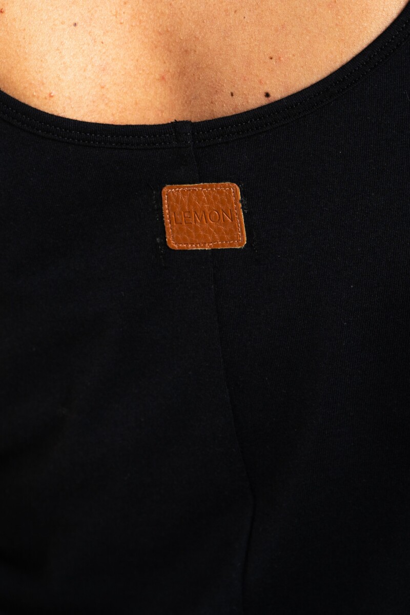 Musculosa Algodón Peinado Negro