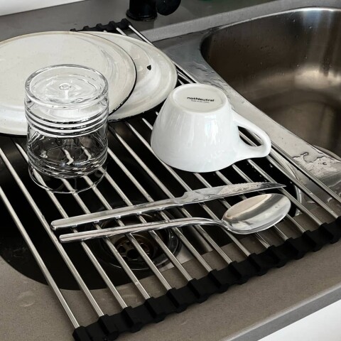 Escurridor de platos enrollable fregadero Escurridor de platos enrollable fregadero