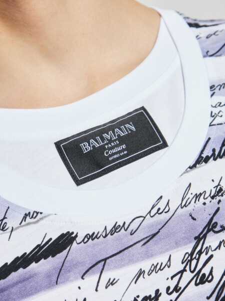 Balmain - Remera de algodón estampada Estampado