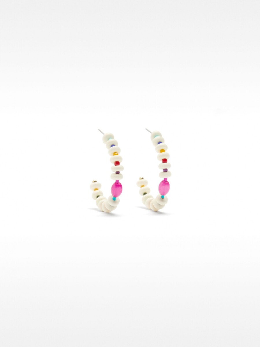 Aros Con Cuentas Multicolores multicolor