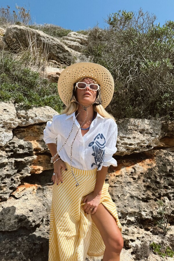 Camisa Bordada Fish