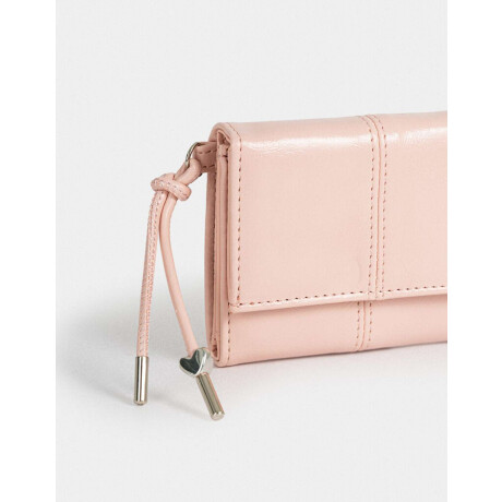 Billetera Cuerina Solapa Rosa Viejo