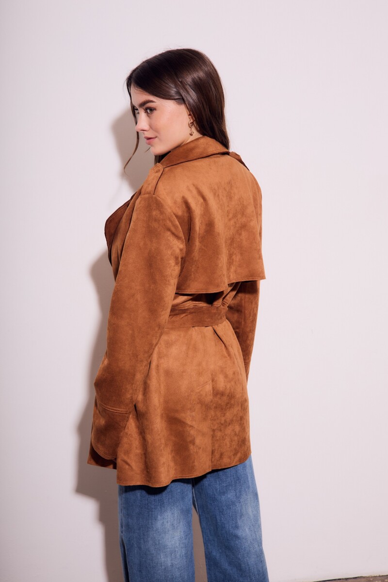 Trench Gamuza Vegana Camel