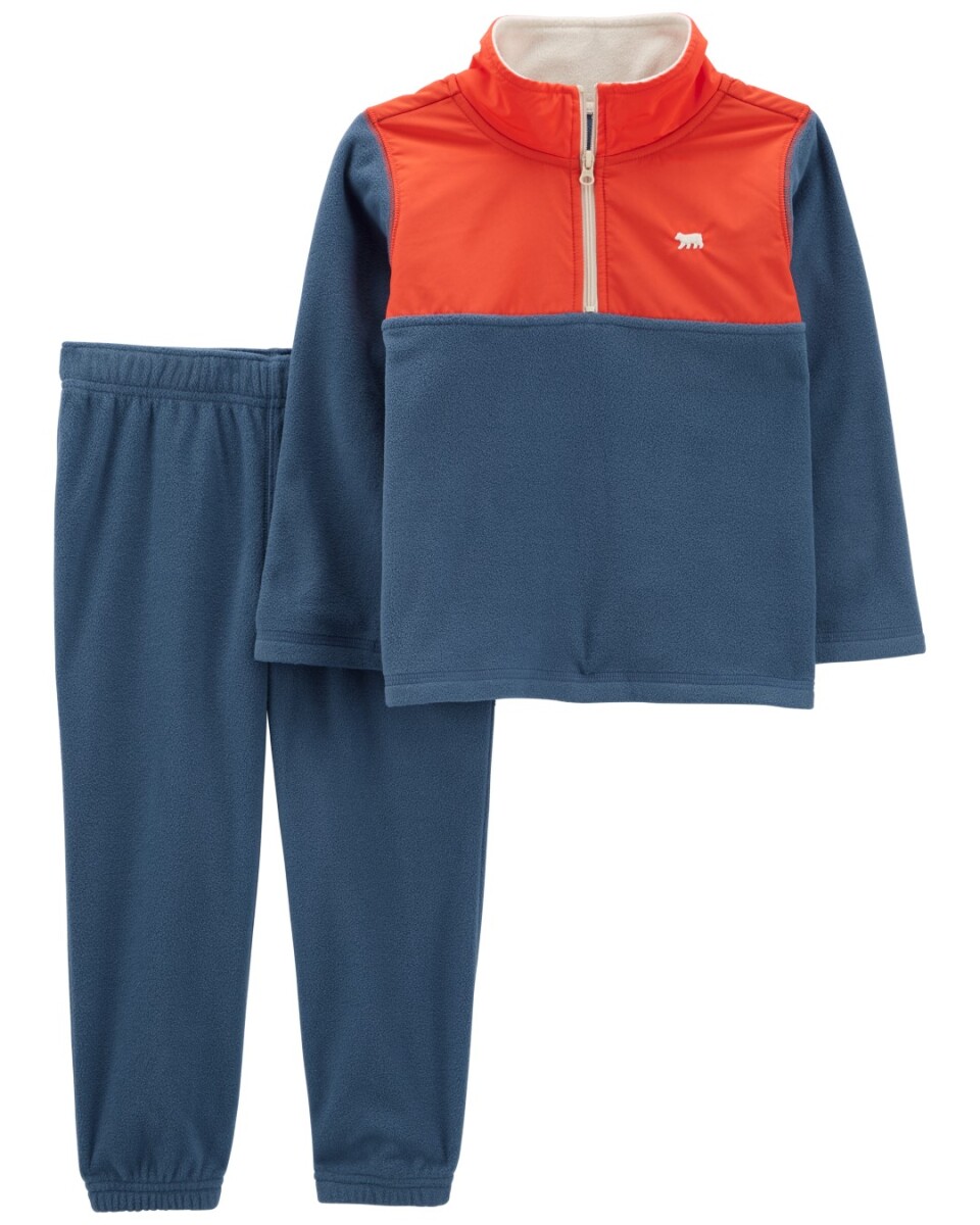 Set Carters Pantalón y Buzo con Cuello Sherpa Microfibra - AZUL-ROJO 