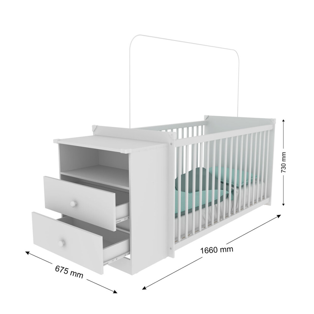 CUNA CON 2 CAJONES INFANTIL CUNA CON 2 CAJONES INFANTIL