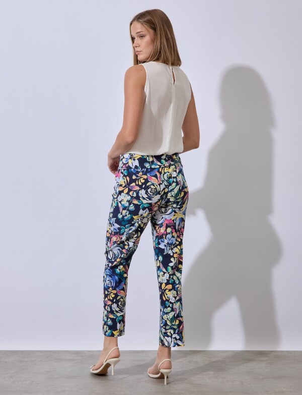 Pantalon Printed MULTI/AZUL