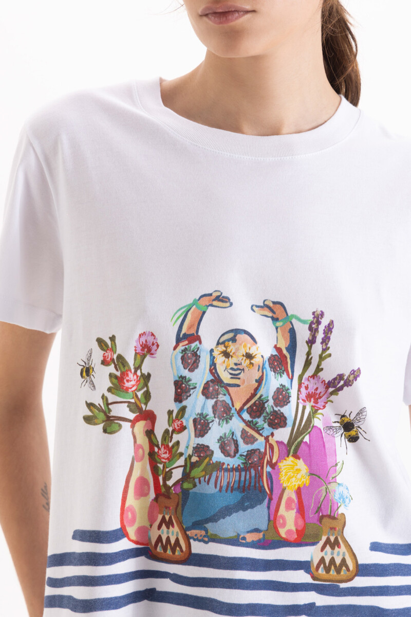 REMERA BUDA GARDEN Blanco