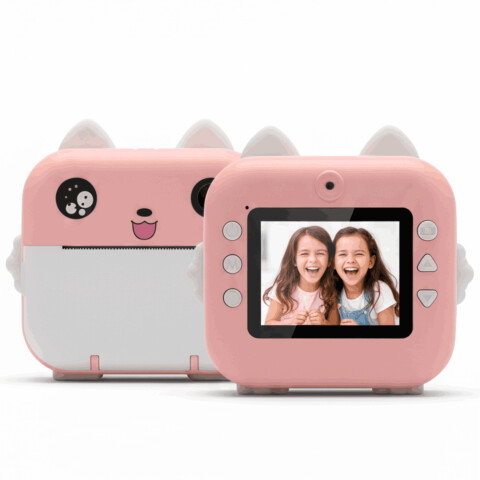 Cámara Fotos Infantil Impresión Instantánea Niños + 2 Rollos Color Rosa Claro