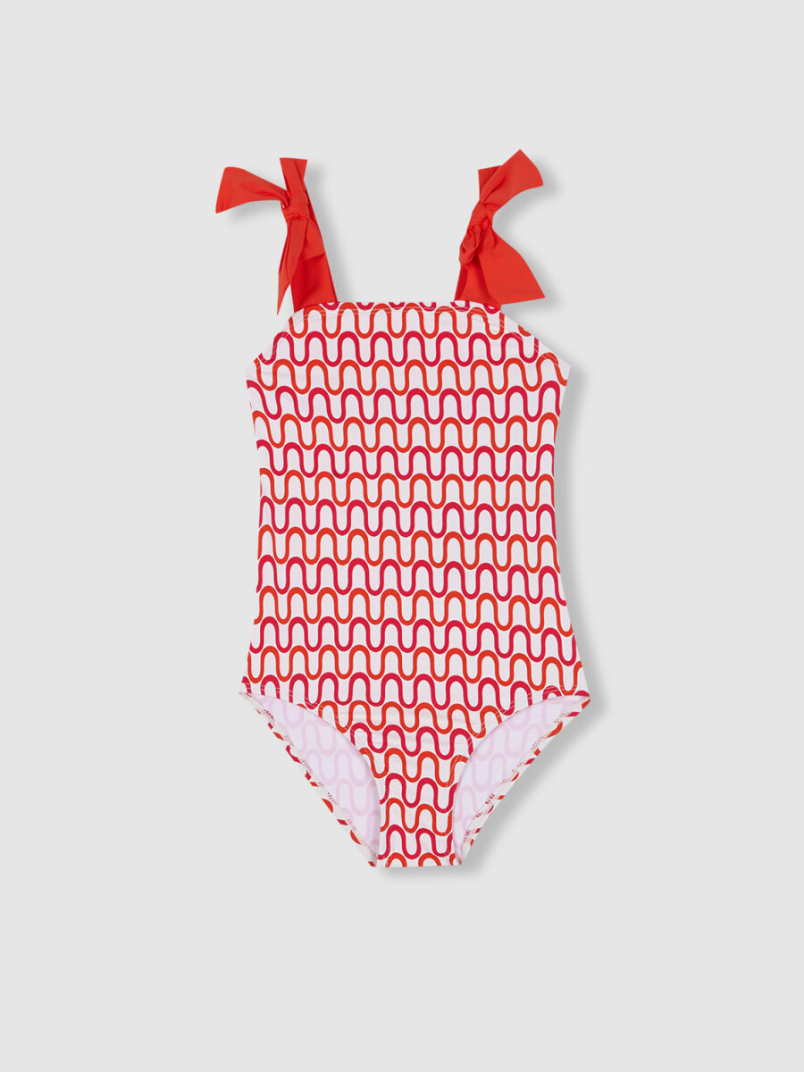 Bañador Con Tirantes De Lazo Blanco