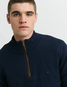470996 SWEATER MEDIO CIERRE HARRINGTON LABEL Azul Oscuro