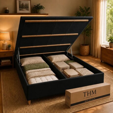 Sommier 2 Plazas THM Hybrid Silver Box Baul Sommier 2 Plazas THM Hybrid Silver Box Baul