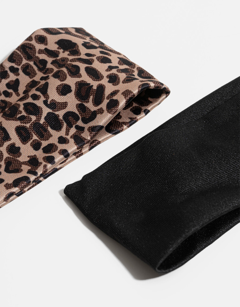 Vinchas Sets Textil Set De Vinchas Con Animal Print - Combinacion Bicolor