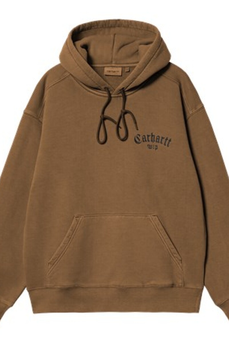 Hooded Onyx Script Sweat Marron