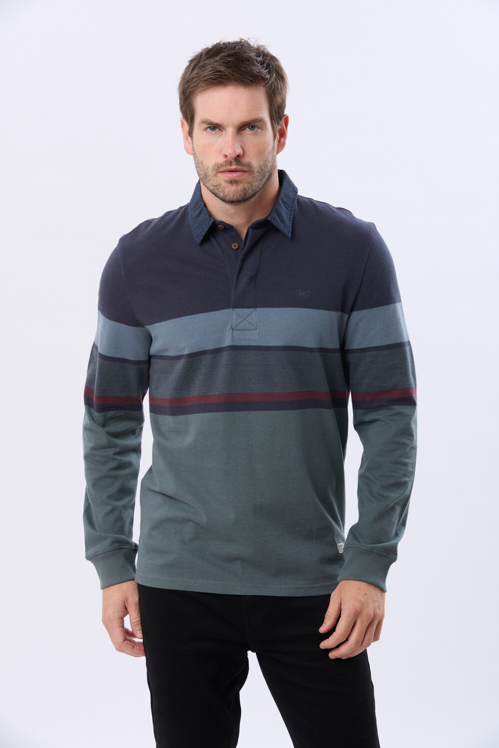 REMERA POLO RAYADA DE ALGODÓN Verde