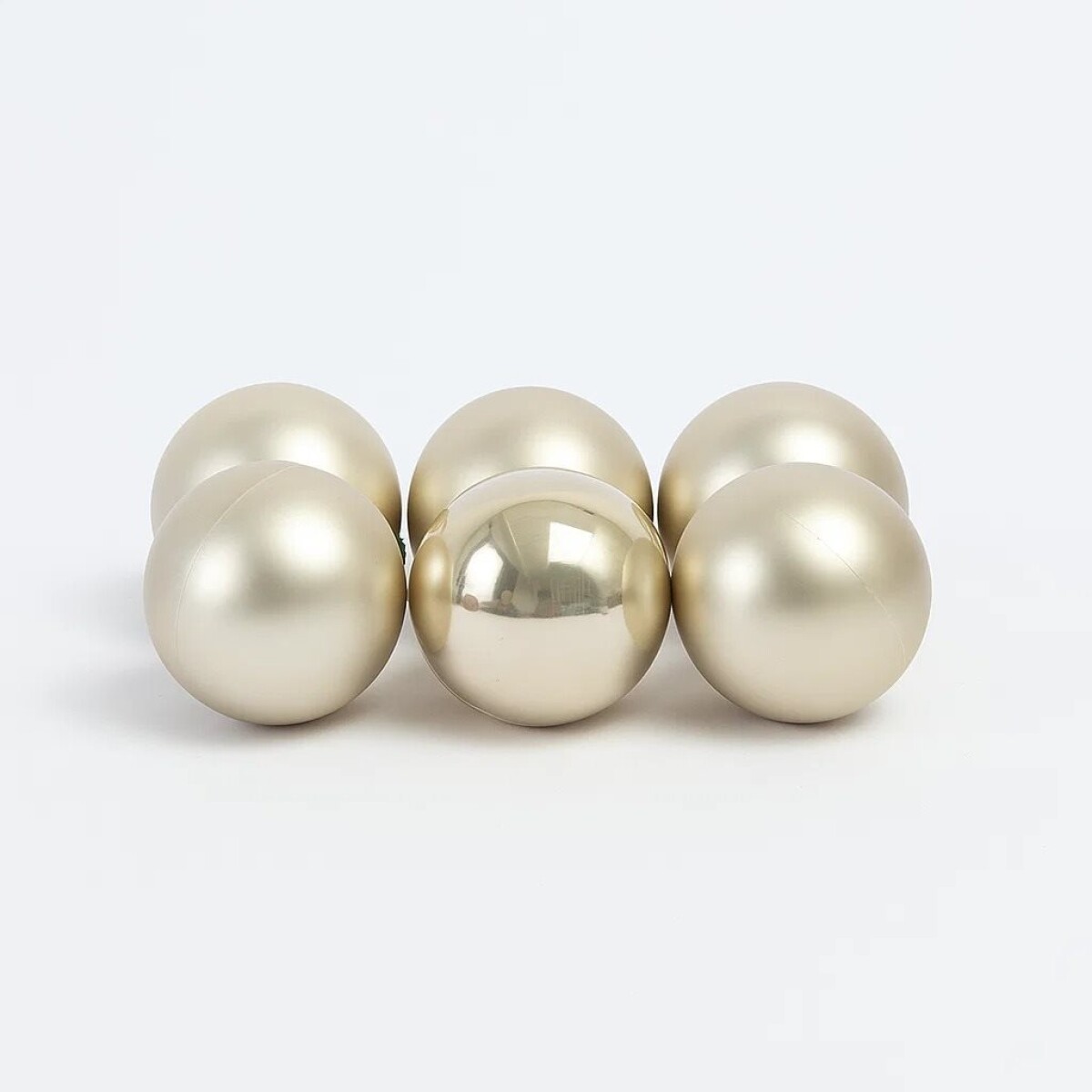 ESFERA COMBINADA MATE 6CM X 6 UNIDADES CHAMPAGNE 