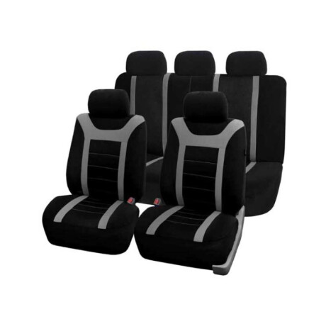 Cubreasientos Negro Con Franjas Grises