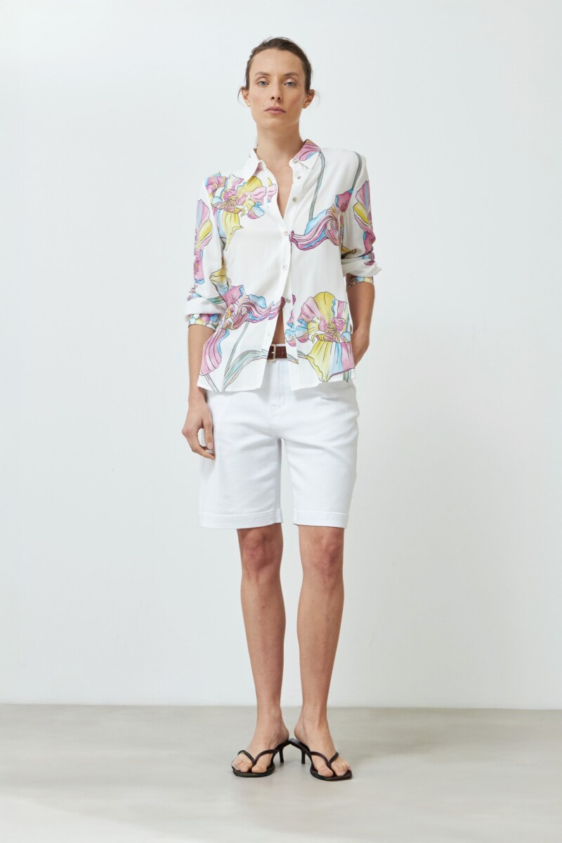 Camisa estampada lirio de campo fucsia