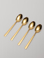 Cuchara Asher De Postre Set 4 Un. Dorado Brillante Color Unico