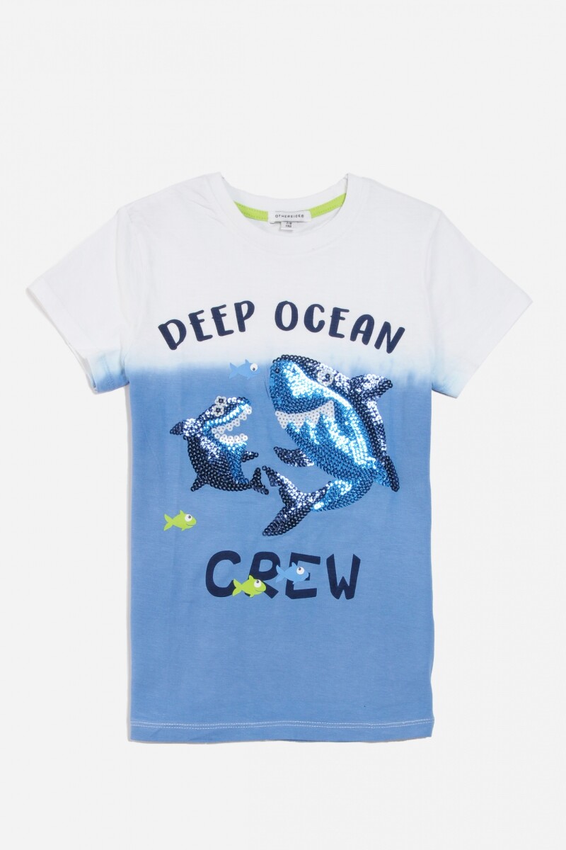 Remera m/c Deep Ocean CELESTE