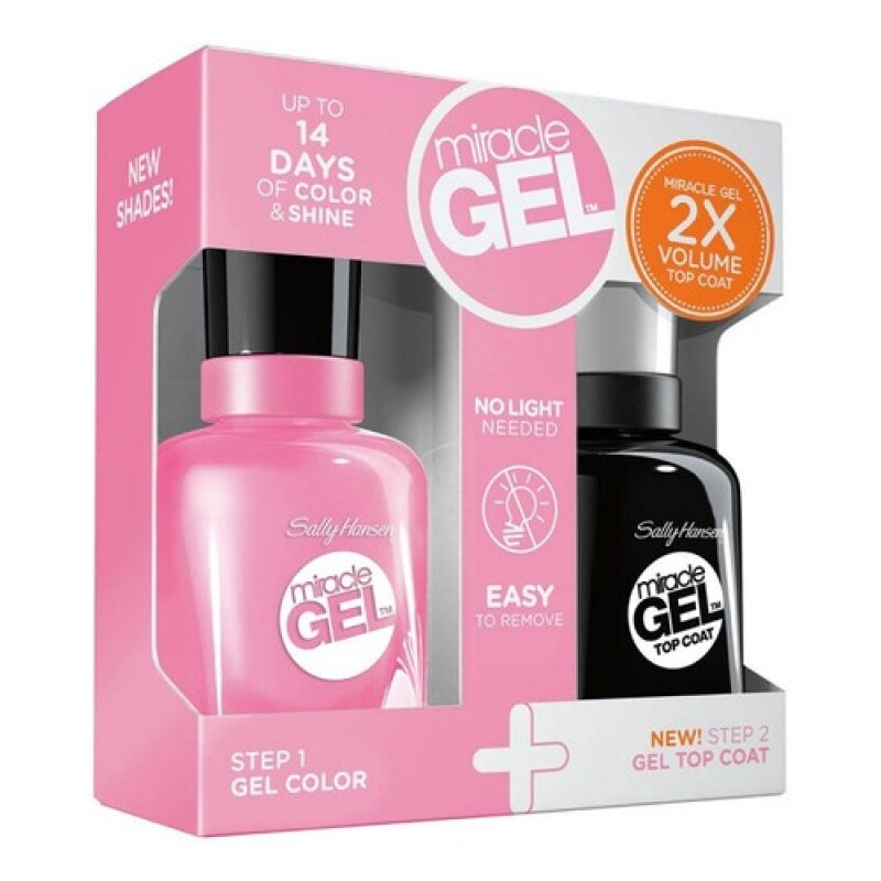 Pack Esmalte en Gel para Uñas Sally Hansen Miracle Gel + Top Coat Fucsia