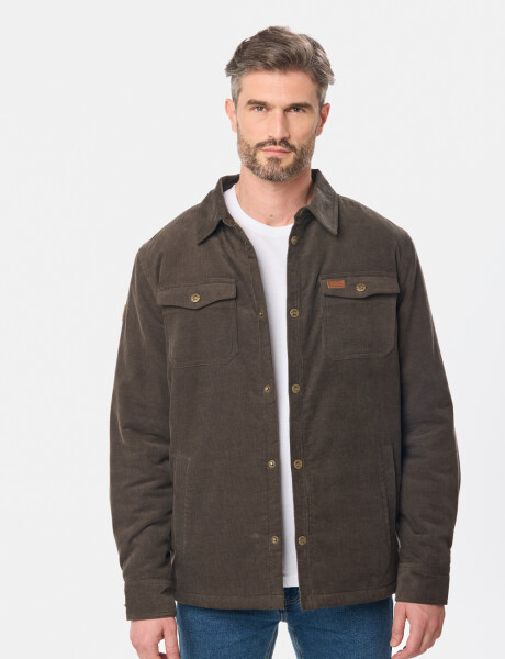 CAMPERA DE PANA CON FORRO DE CORDERITO Verde