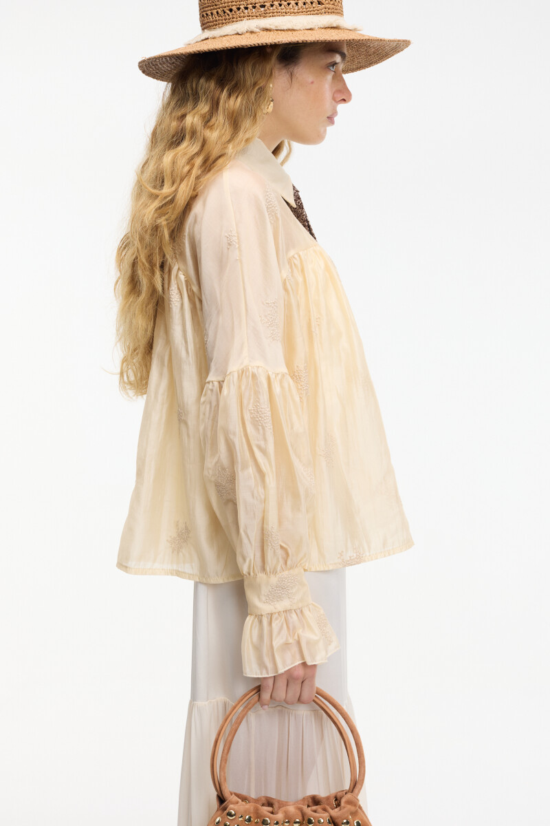 Camisa delicada Manteca