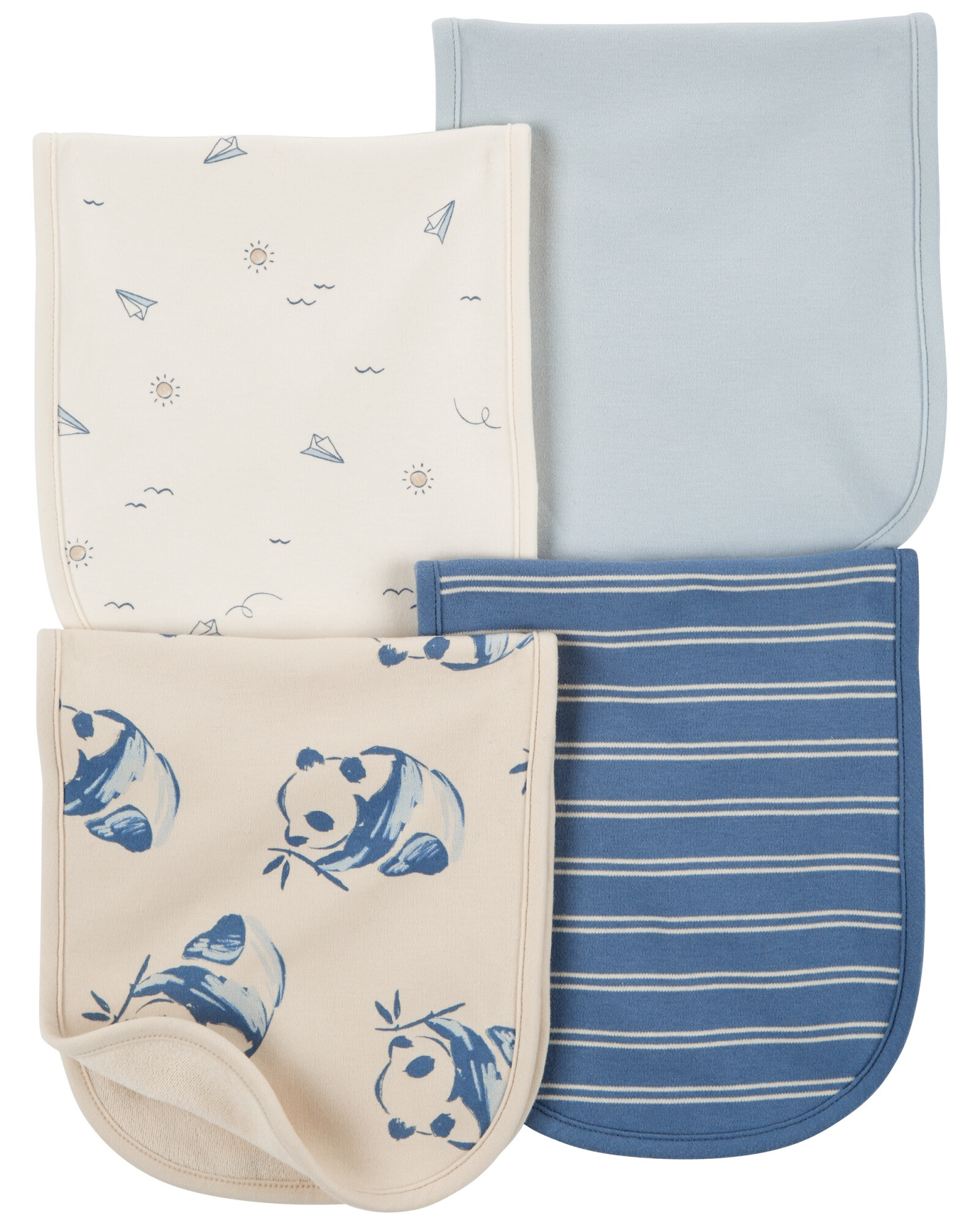 Pack cuatro babitas de algodón estampadas Pack cuatro babitas de algodón estampadas