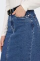 Falda Siri Denim Efecto Tubo Medium Blue Denim