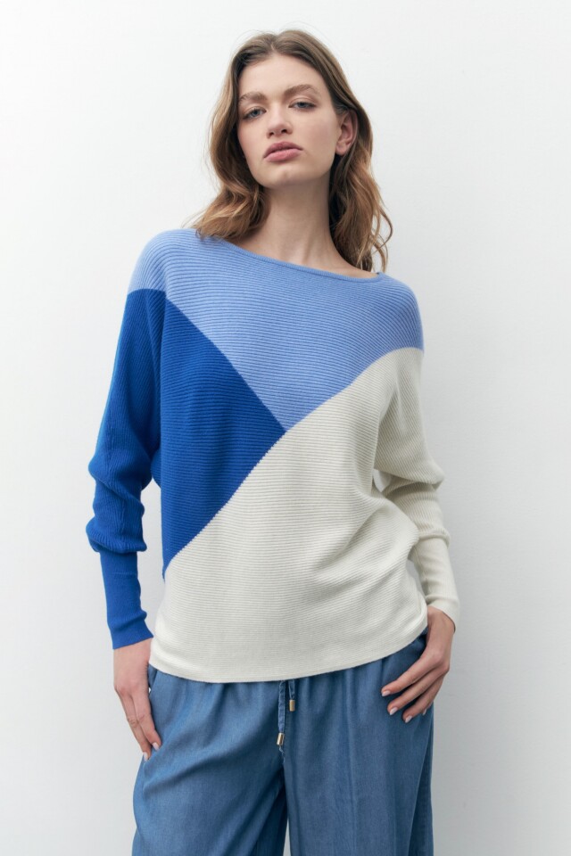 Sweater color block crudo
