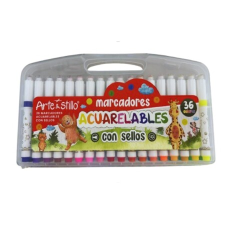 MARCADOR ACUARELABLES CON SELLOS ARTE Y ESTILLLO X36 HR0128 001
