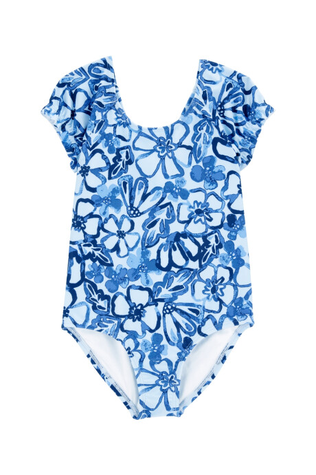 Malla de baño una pieza, con protección UPF 50+, diseño floral Malla de baño una pieza, con protección UPF 50+, diseño floral